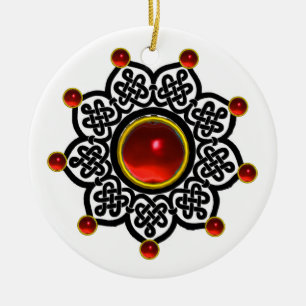 Décoration En Céramique GOTHIC SUN Red Ruby Gem