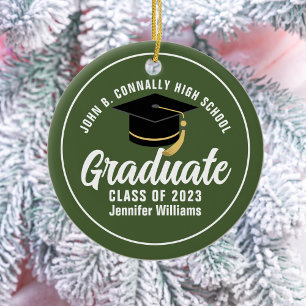 Décoration En Céramique Graduate de l'Armée verte sur mesure Noël
