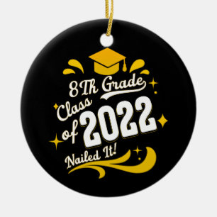 Décoration En Céramique Graduation 8e classe de classe de 2022 cloué Il