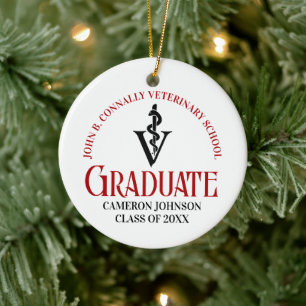 Décoration En Céramique Graduation à l'école vétérinaire Customisée Noël