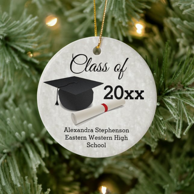 Décoration En Céramique Graduation Cap Diploma (Arbre)
