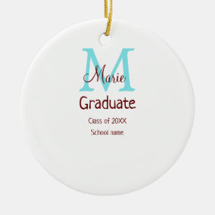 Décoration En Céramique Gradué ajouter nom monogramme vert rose simple min
