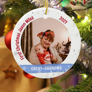 Décoration En Céramique Grand grand-mère bébé personnalisé photo de premie