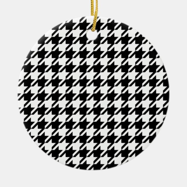 Décoration En Céramique Grand Motif classique de Houndstooth (Devant)