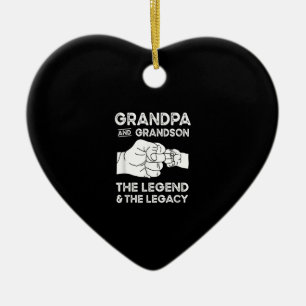 Décoration En Céramique Grand-Père Et Grand-Fils La Légende Et L'Hérita