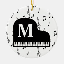 Grand Piano Music Note Monogramme Pianiste