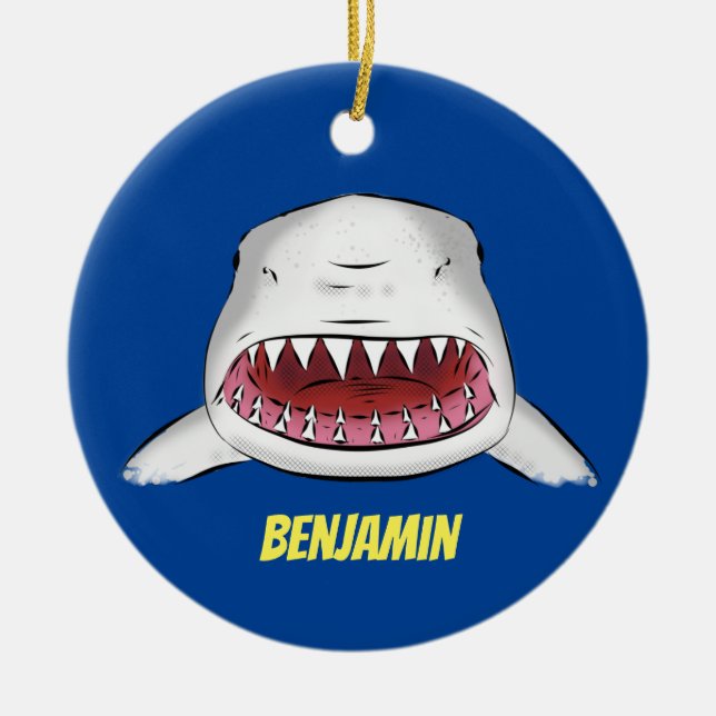 Décoration En Céramique Grand requin blanc moyen dessin animé (Devant)
