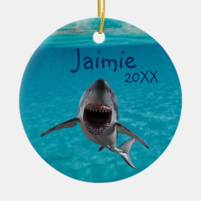 Décoration En Céramique Grand requin blanc personnalisé (Devant)