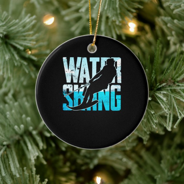 Décoration En Céramique Grand Ski nautique Cadeau Eau Ski Eau Ski Ski (Arbre)