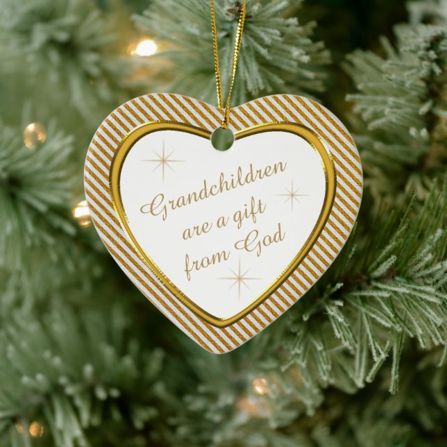 Décoration En Céramique Grandchildren Cadeau Gold Heart Keepsaké (Arbre)