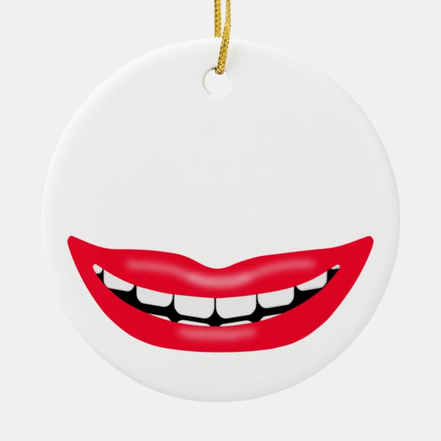 Décoration En Céramique Grande bouche souriante heureuse (Devant)