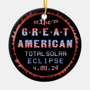Décoration En Céramique Grande éclipse solaire totale américaine le 21