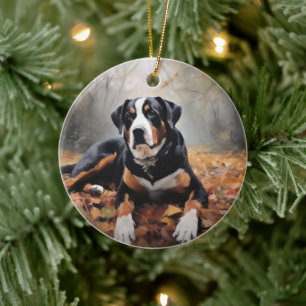 Décoration En Céramique Grande montagne suisse à l'automne Feuilles automn