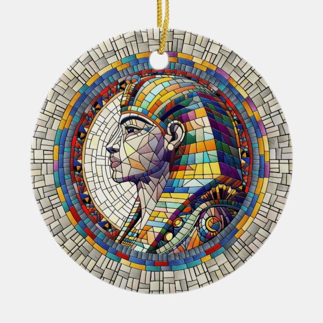 Décoration En Céramique Grande sphinx égyptienne - Art mosaïque (Devant)
