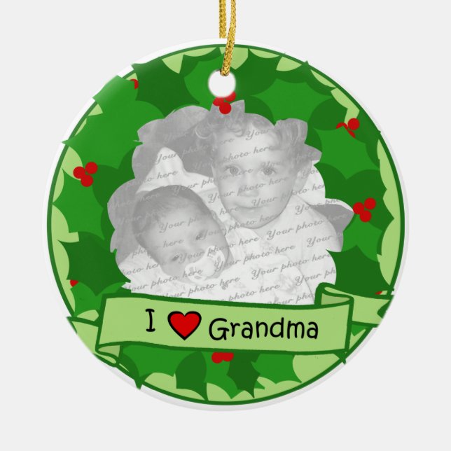Décoration En Céramique Grandma Christmas Wreath Photo (Devant)