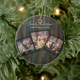 Décoration En Céramique GRANDPARENT PHOTO COLLAGE GIFTS - Rustic Wood