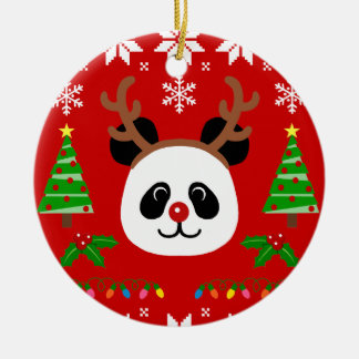 Décoration En Céramique Grands andouillers de Noël de bande dessinée de