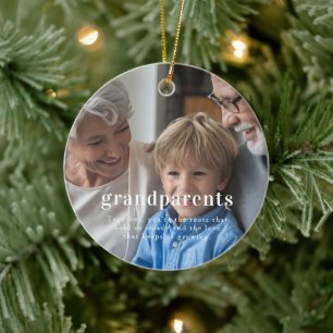Décoration En Céramique Grands-parents   Photo Keepsaké Noël