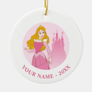 Décoration En Céramique Graphisme de la princesse Aurora et du château