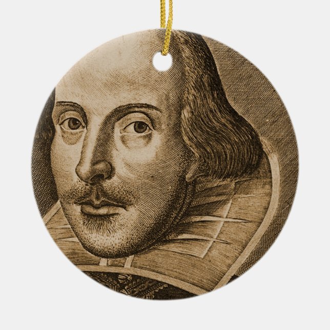 Décoration En Céramique Gravure de Shakespeare Droeshout (Devant)