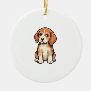 Décoration En Céramique Gravure vintage de chiot Beagle Art vectoriel_1