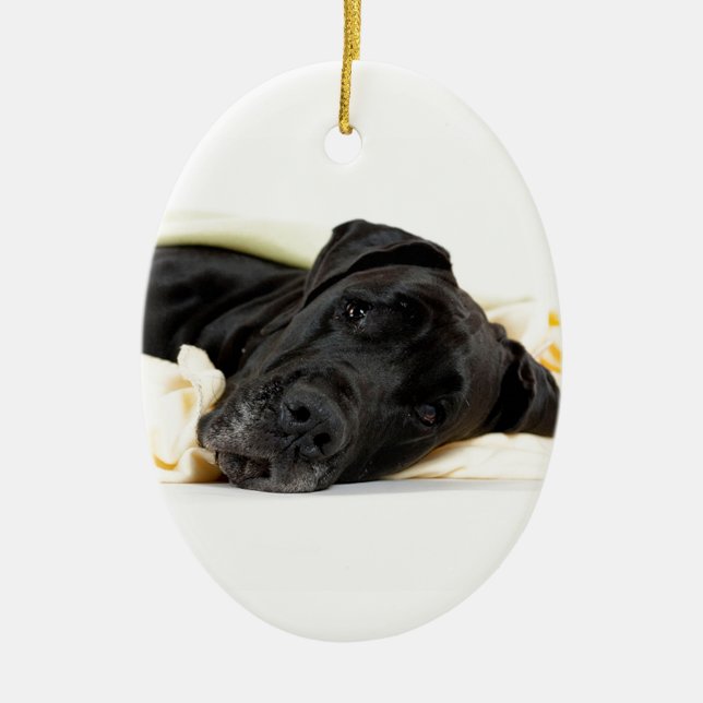 Décoration En Céramique Great Dane - Black / Deutsche Dogge - noir (Devant)