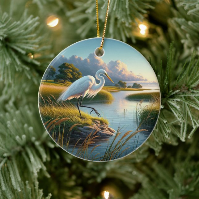 Décoration En Céramique Great Egret Keepsake (Créateur téléchargé)