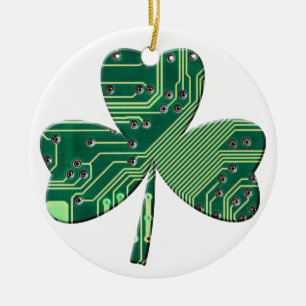Décoration En Céramique Green Circuit Board St Patrick Day Shamrock