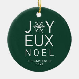 Décoration En Céramique Green Joyeux Noel Typographie moderne Vacances