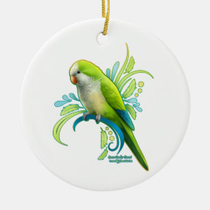 Décoration En Céramique Green Quaker Parrot