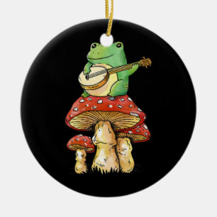 Décoration En Céramique Grenouille Champignons esthétique Guitare Goblinco