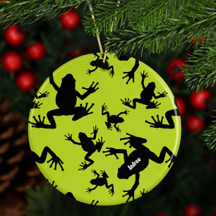Décoration En Céramique Grenouille verte et noire Motif Enfants Noël