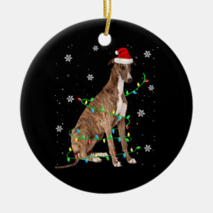 Décoration En Céramique greyhound christmas light cute santa greyhound