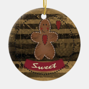 Décoration En Céramique Grungy Vintage Gingbread Homme