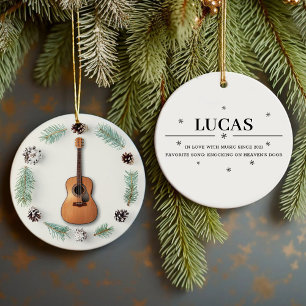 Décoration En Céramique Guitare classique Noël Wreath Pine Cone Custom