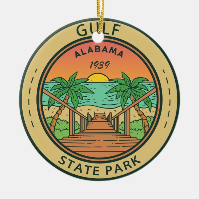 Décoration En Céramique Gulf State Park Alabama Circle Badge (Devant)