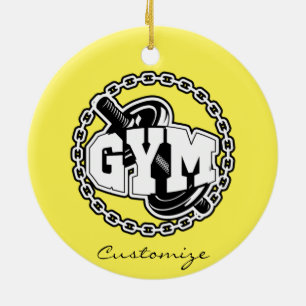 Décoration En Céramique Gym Barbell Logo Thunder_Cove