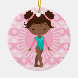 Décoration En Céramique Gymnaste - Afro-américain mignon de gymnastique