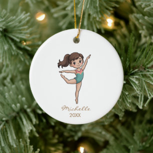 Décoration En Céramique Gymnaste de gymnastique personnalisée Fille de Noë