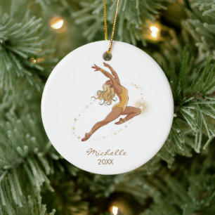 Décoration En Céramique Gymnaste personnalisée Gymnastique Fille Noël