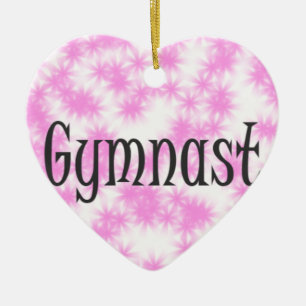 Décoration En Céramique Gymnaste rose et blanc