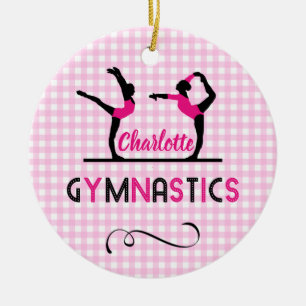 Décoration En Céramique Gymnastics Gymnaste Figures Cute Pink Personalized