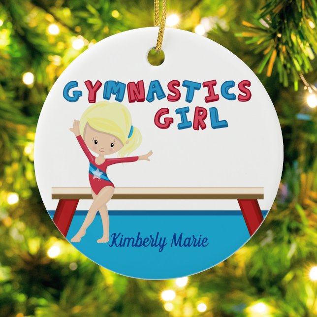 Décoration En Céramique Gymnastique Girl Cute Blonde Gymnaste Personnalisé (Créateur téléchargé)