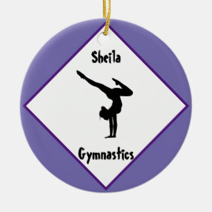 Décoration En Céramique Gymnastique violette Personnalisée
