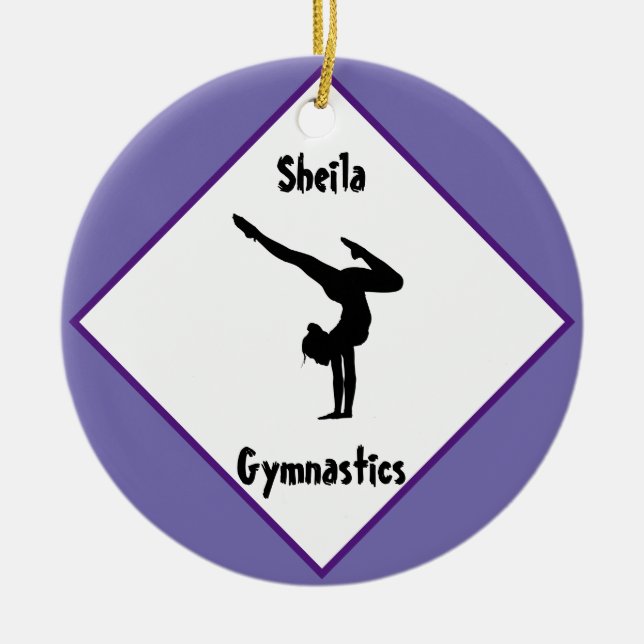 Décoration En Céramique Gymnastique violette Personnalisée (Devant)