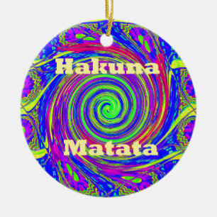Décoration En Céramique Hakuna Matata - Conception de tourbillons aux coul