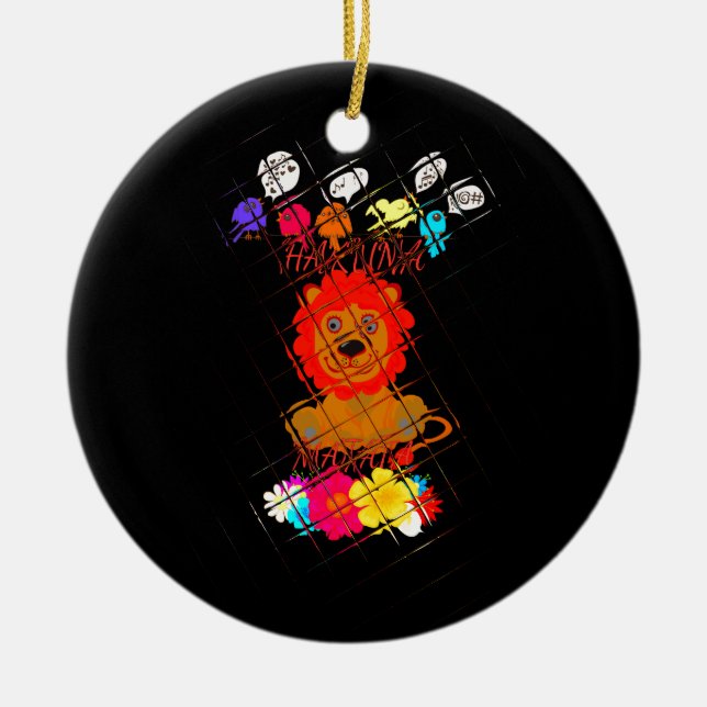 Décoration En Céramique Hakuna Matata mignon bébé lion roi conception (Devant)