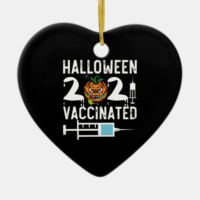 Décoration En Céramique Halloween 2021 Vacciné Costume drôle (Devant)