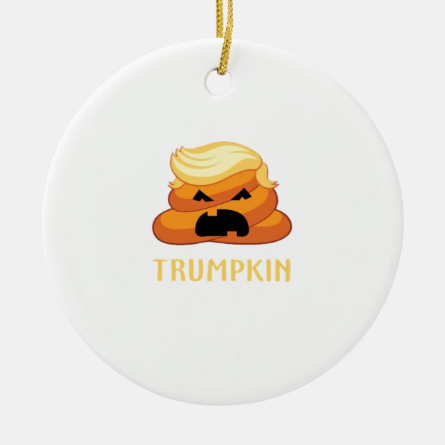 Décoration En Céramique Halloween amusant pour Trumpkin Poop (Devant)