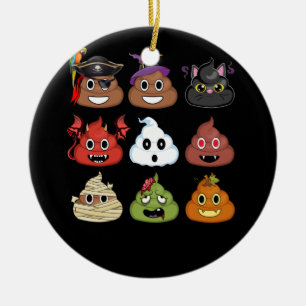 Décoration En Céramique Halloween Poop Emojis Face Citrouille Pirate maman